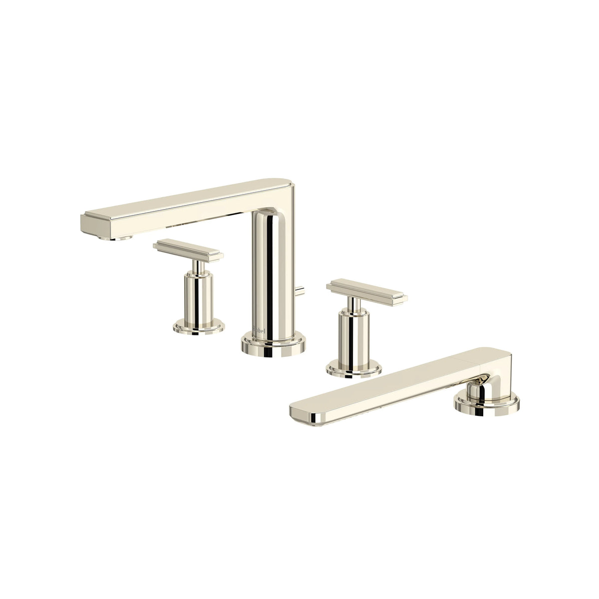 Riobel Manifesto 4-Hole Deck-Mount Tub Filler with Hand Shower - Polished Nickel (MF12LPN)