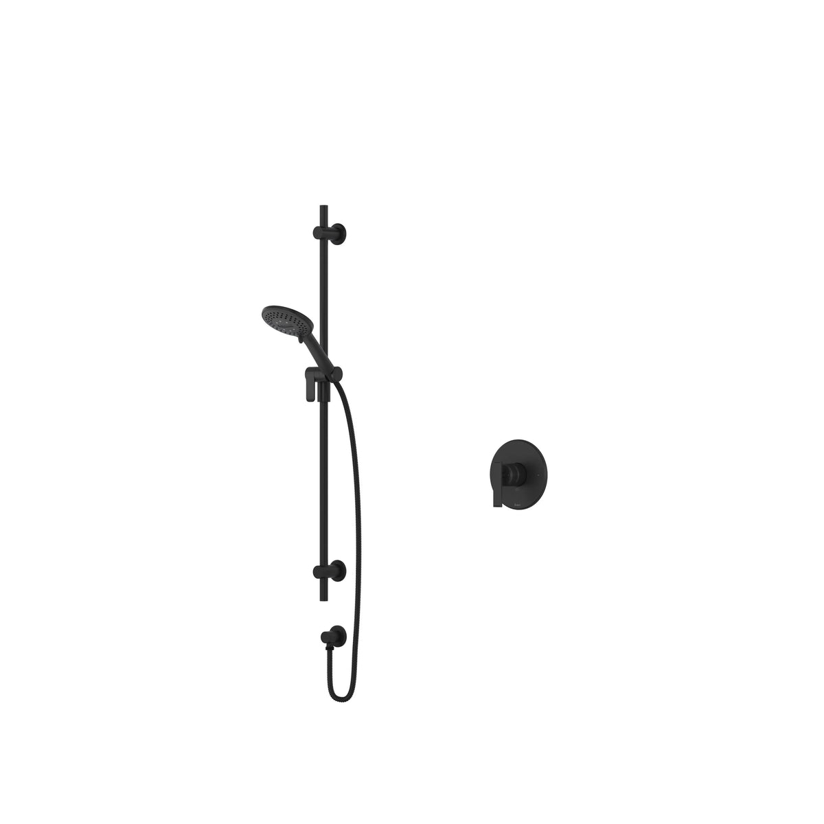 Riobel Manifesto Pressure Balance Shower with Hand Shower Rail - Black (MF54BK-SPEX)