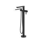 Riobel Manifesto Thermostatic Single Hole Floor-Mount Tub Filler Trim with Hand Shower - Black (TMF39BK)