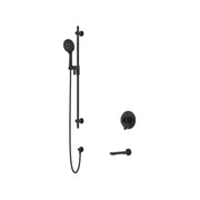 Riobel Manifesto Thermostatic & Pressure Balance Shower Trim Kit with Hand Shower Rail & Tub Spout - Black (TKIT1244MFBK)