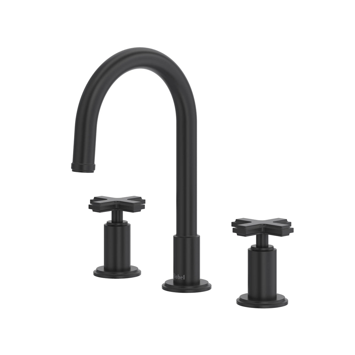 Riobel Manifesto Widespread Bathroom Faucet with C-Spout - Black (MFRD08+BK)