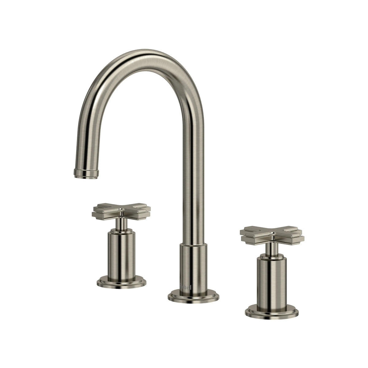Riobel Manifesto Widespread Bathroom Faucet with C-Spout - Brushed Nickel (MFRD08+BN)