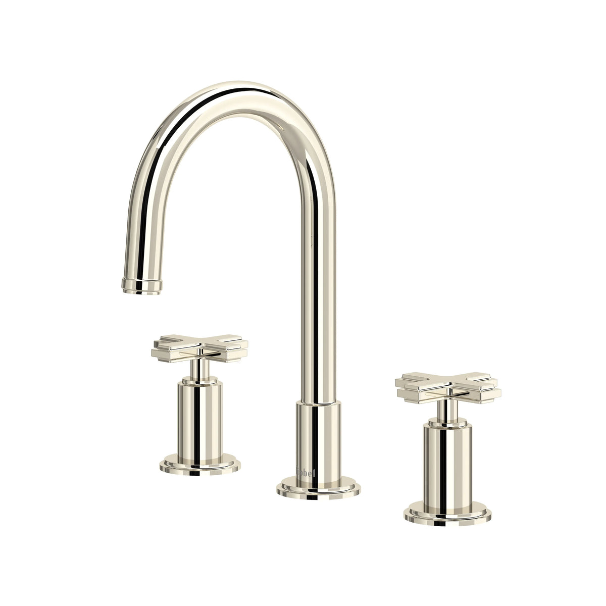 Riobel Manifesto Widespread Bathroom Faucet with C-Spout - Polished Nickel (MFRD08+PN)