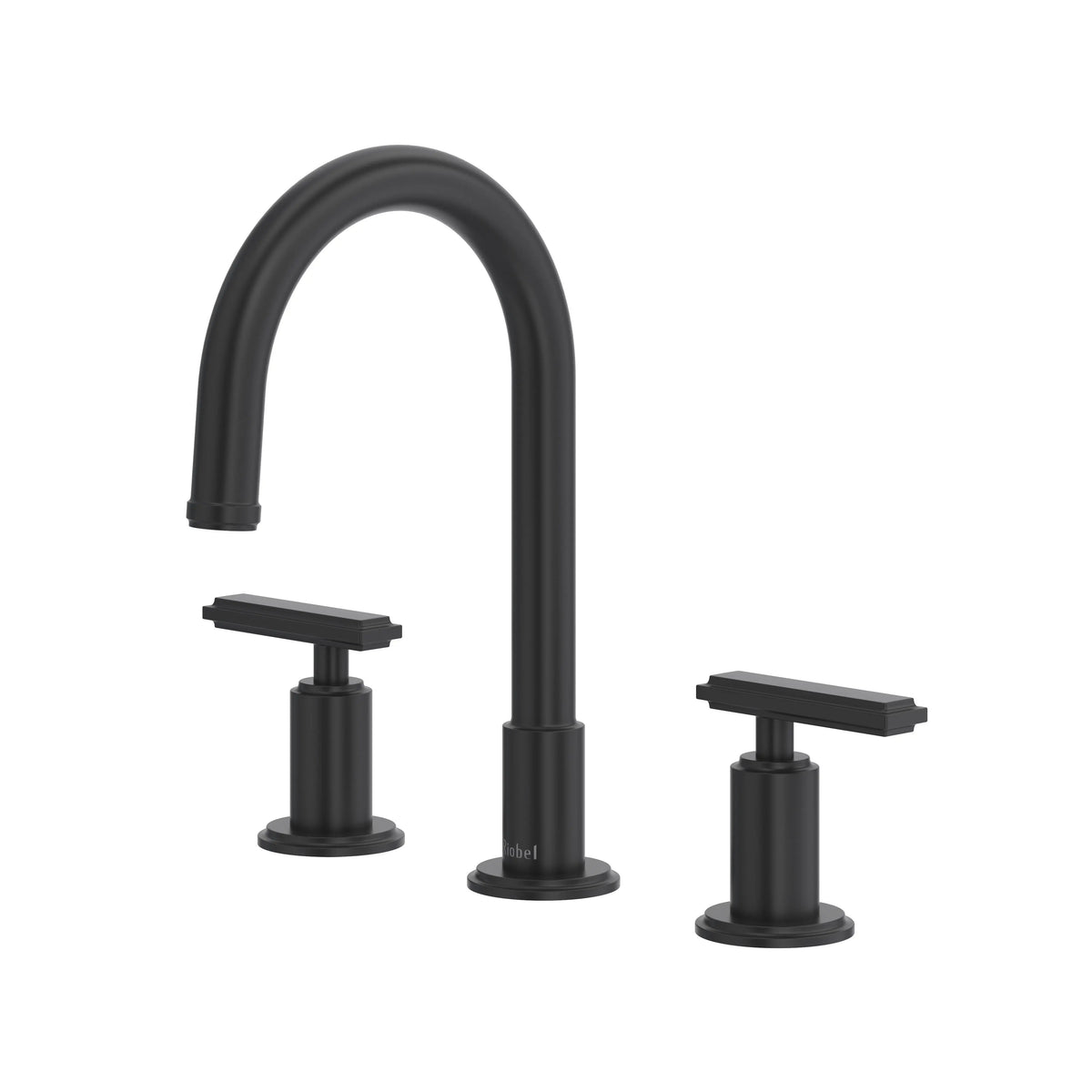 Riobel Manifesto Widespread Bathroom Faucet with C-Spout - Black (MFRD08LBK)