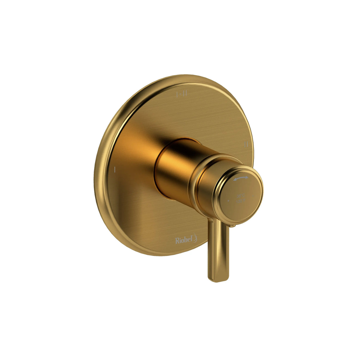Riobel Momenti 1/2" Thermostatic & Pressure Balance Valve Trim with 3 Functions - Brushed Gold (TMMRD23JBG)
