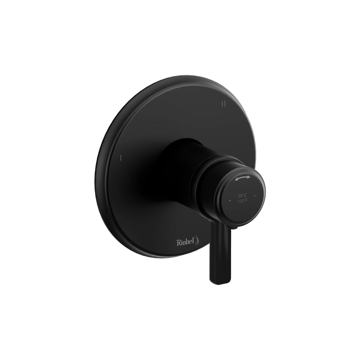 Riobel Momenti 1/2" Thermostatic & Pressure Balance Valve Trim with 5 Functions - Black (TMMRD45JBK)