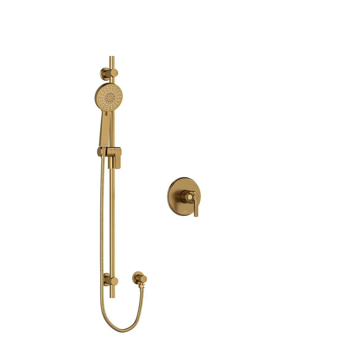 Riobel Momenti Pressure Balance Shower with Hand Shower Rail - Brushed Gold (MMRD54JBG)