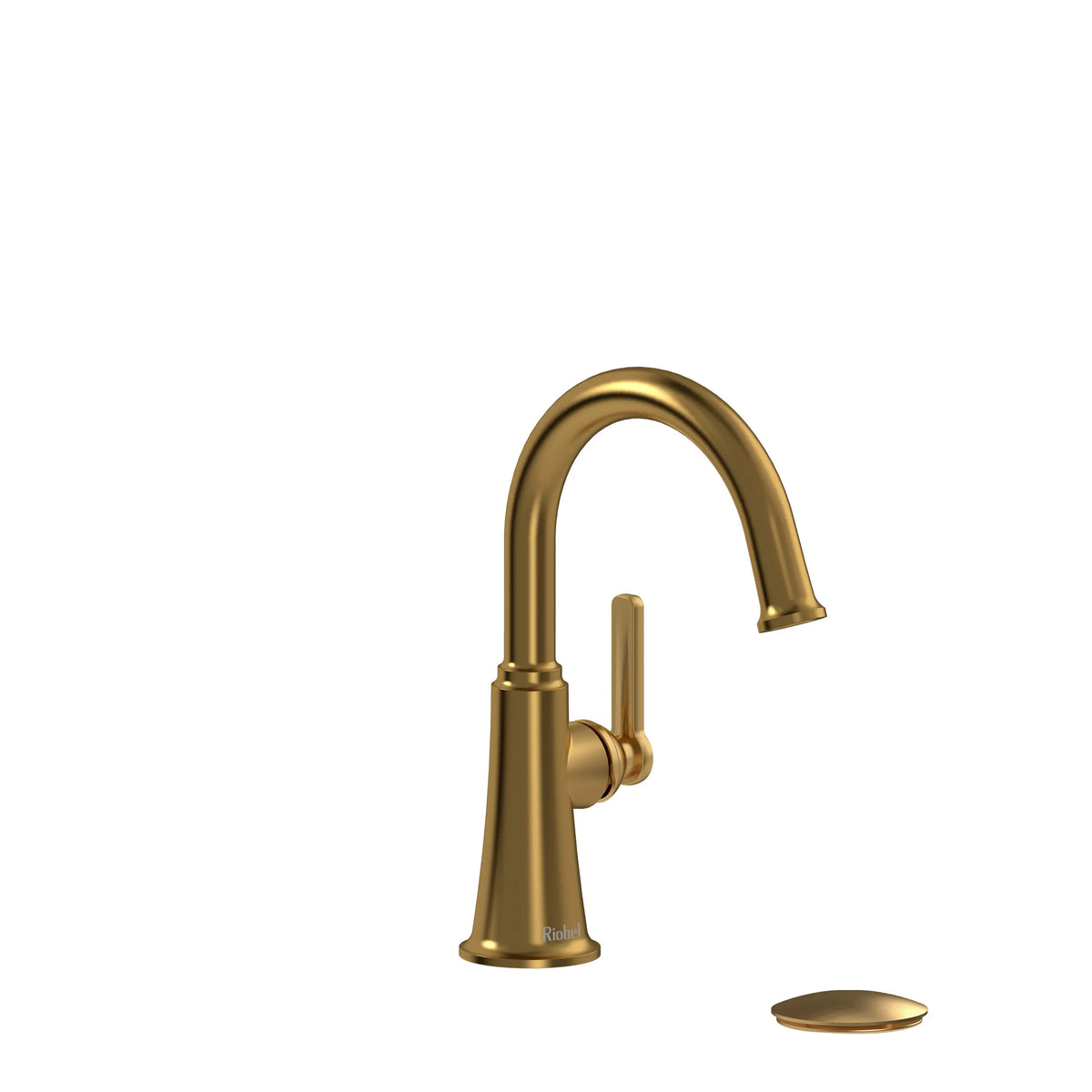 Riobel Momenti Single Handle Bathroom Faucet with C-Spout - Brushed Gold (MMRDS01JBG)
