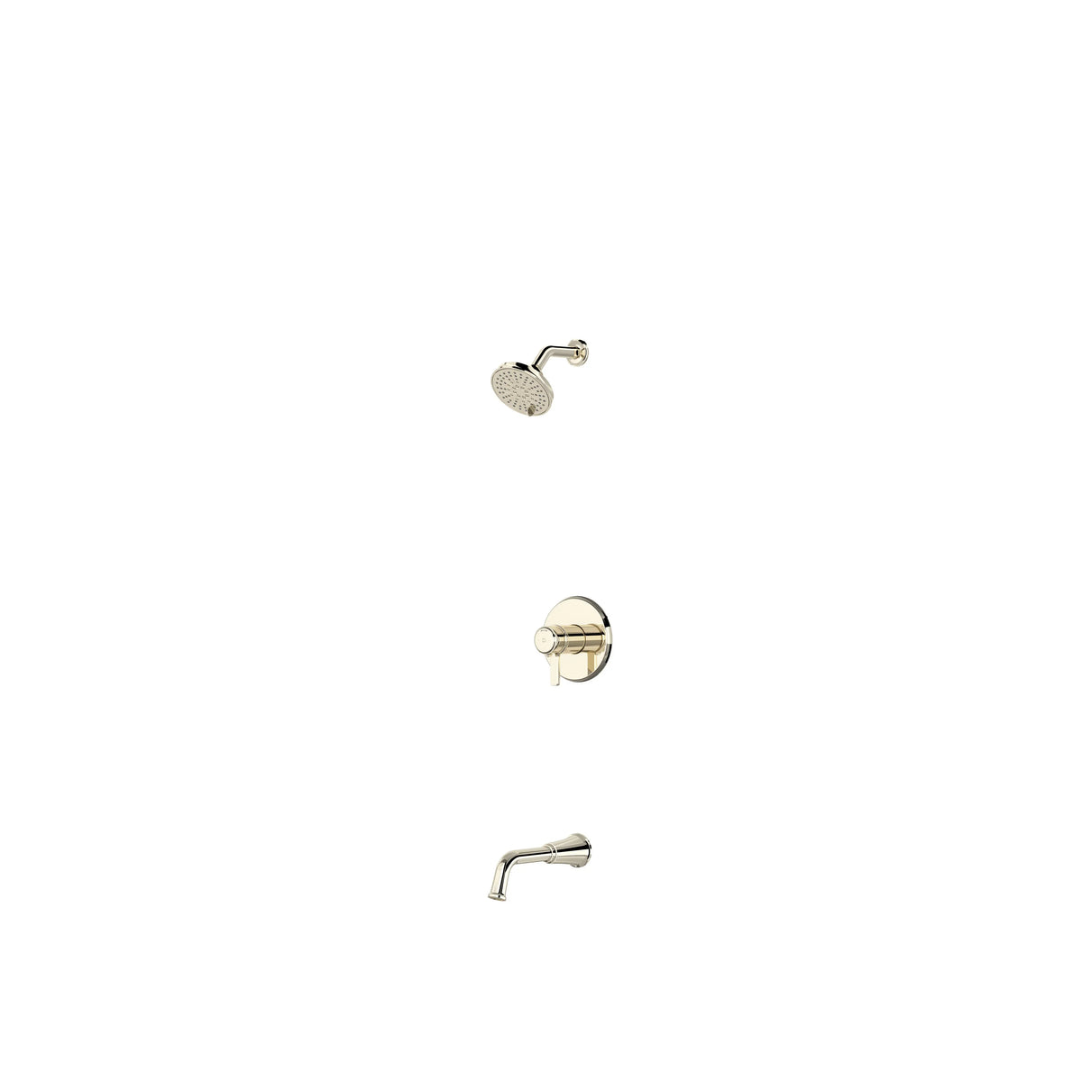 Riobel Momenti Thermostatic & Pressure Balance Shower Trim Kit with Showerhead & Tub Spout - Polished Nickel (TKIT4744MMRDJPN)