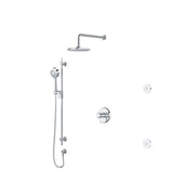 Riobel Momenti Thermostatic & Pressure Balance Shower with Showerhead, Hand Shower Rail & Body Jets — Chrome - Chrome (KIT3545MMRDJC-CW)