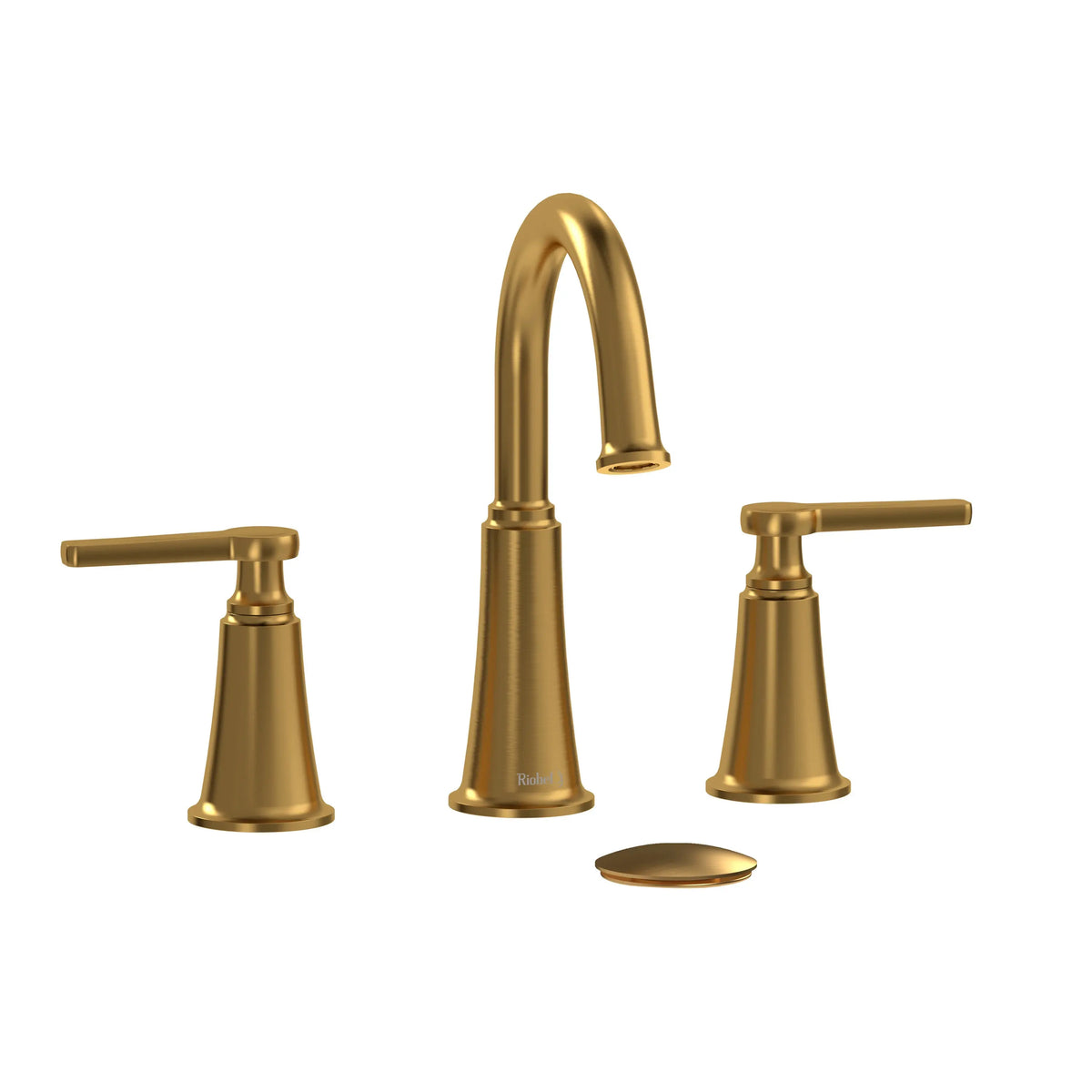 Riobel Momenti Widespread Bathroom Faucet with C-Spout - Brushed Gold (MMRD08JBG)