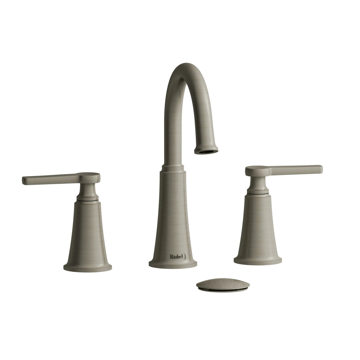Riobel Momenti Widespread Bathroom Faucet with C-Spout - Brushed Nickel (MMRD08JBN)