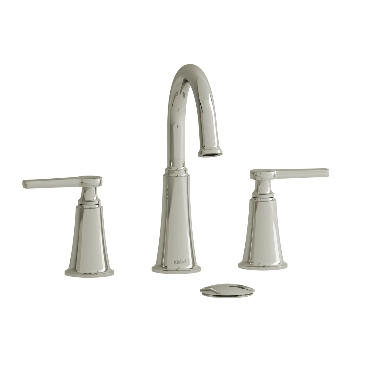 Riobel Momenti Widespread Bathroom Faucet with C-Spout - Polished Nickel (MMRD08JPN)