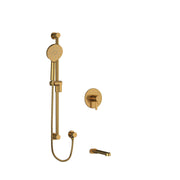 Riobel Nibi 2-Way Thermostatic/Pressure Balance Shower Trim Kit with Hand Shower Rail & Tub Spout - Brushed Gold (TKIT1244NBBG)