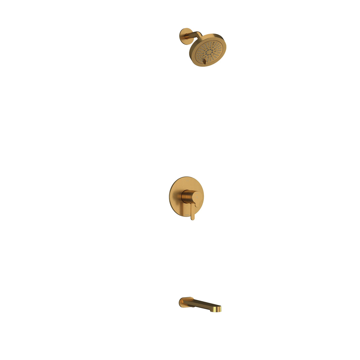 Riobel Nibi 2-Way Thermostatic/Pressure Balance Shower with Shower Head & Tub Spout - Brushed Gold (KIT4744NBBG-EX)