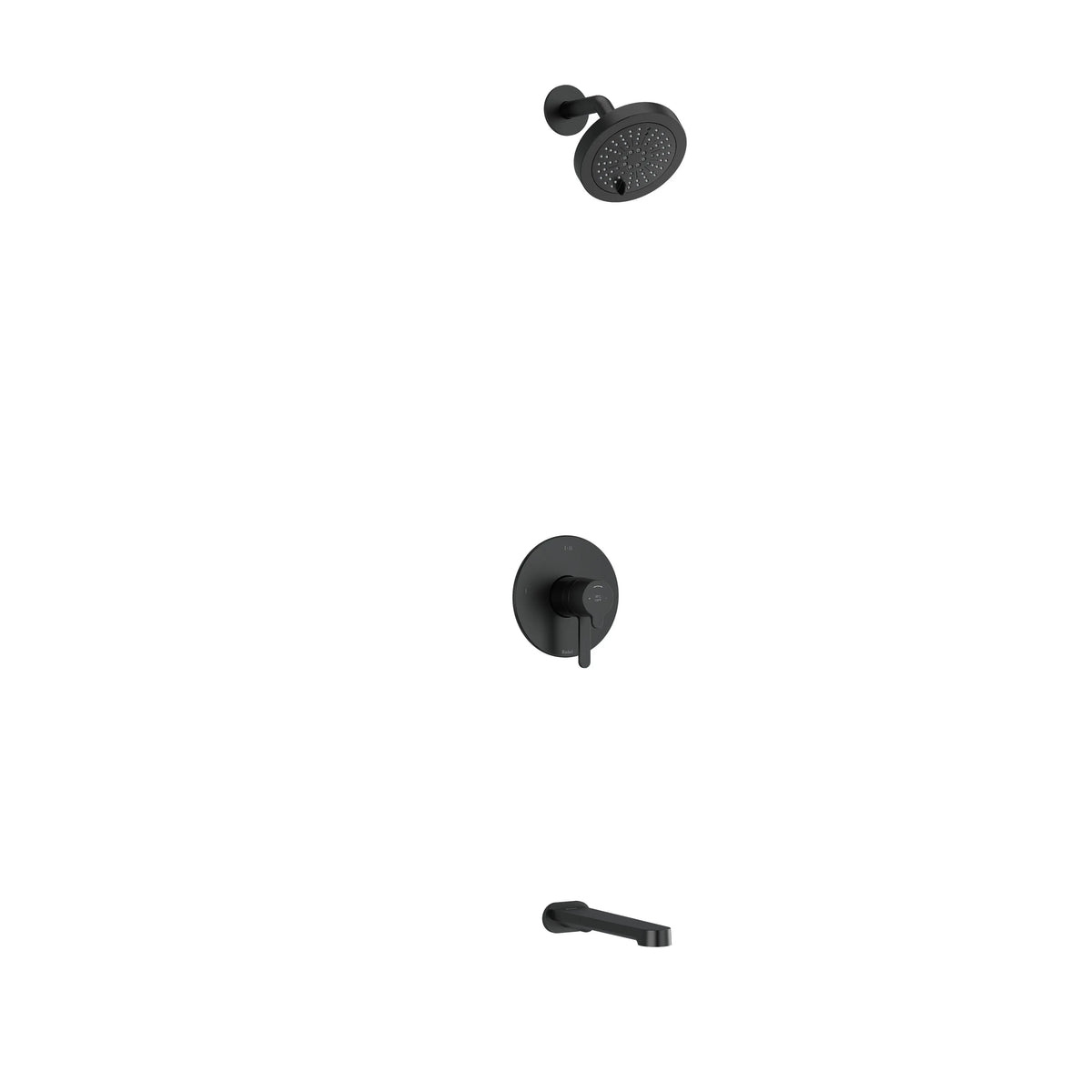 Riobel Nibi 2-Way Thermostatic/Pressure Balance Shower with Shower Head & Tub Spout - Black (KIT4744NBBK-EX)
