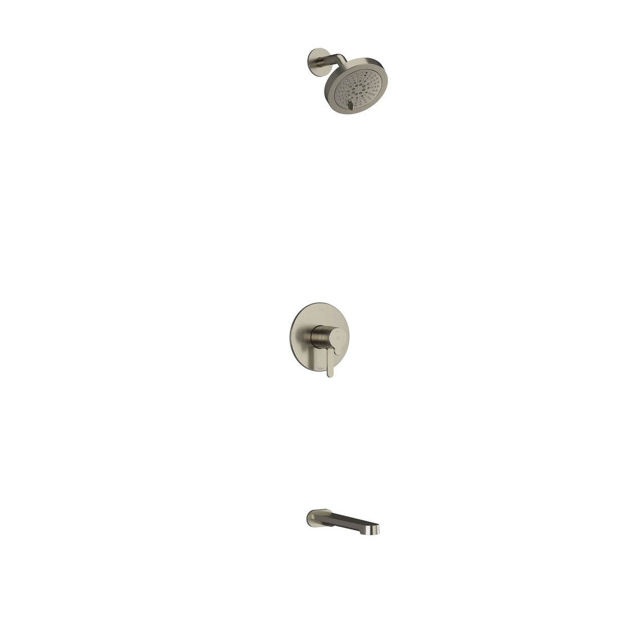 Riobel Nibi 2-Way Thermostatic/Pressure Balance Shower with Shower Head & Tub Spout - Brushed Nickel (KIT4744NBBN-EX)