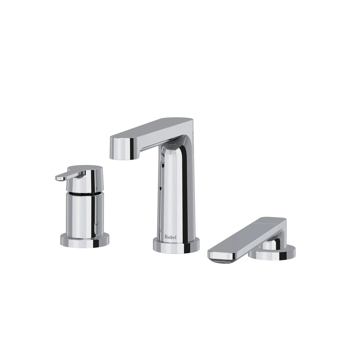 Riobel Nibi 3-Hole Deck-Mount Tub Filler Trim with Hand Shower - Chrome (TNB10C)