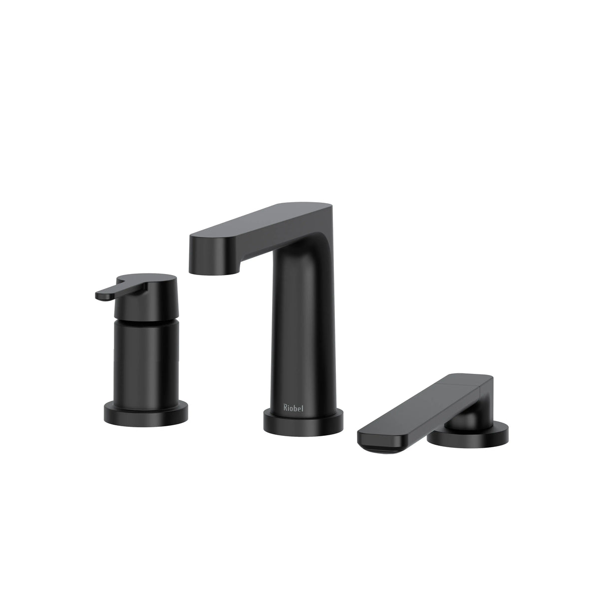 Riobel Nibi 3-Hole Pressure Balance Deck-Mount Tub Filler Trim with Hand Shower - Black (TNB16BK)
