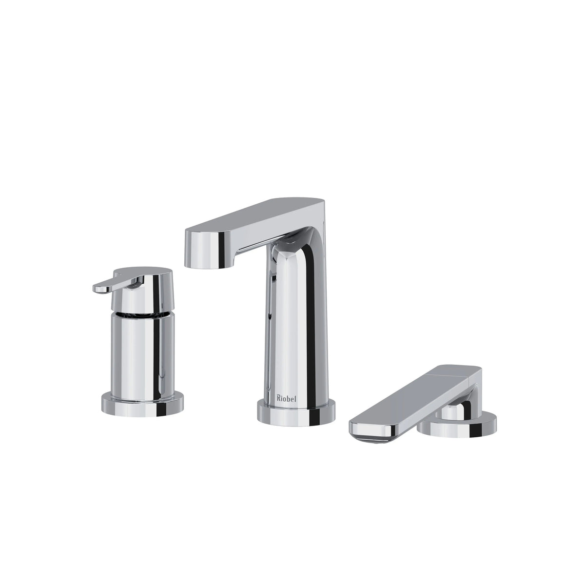 Riobel Nibi 3-Hole Pressure Balance Deck-Mount Tub Filler Trim with Hand Shower - Chrome (TNB16C)