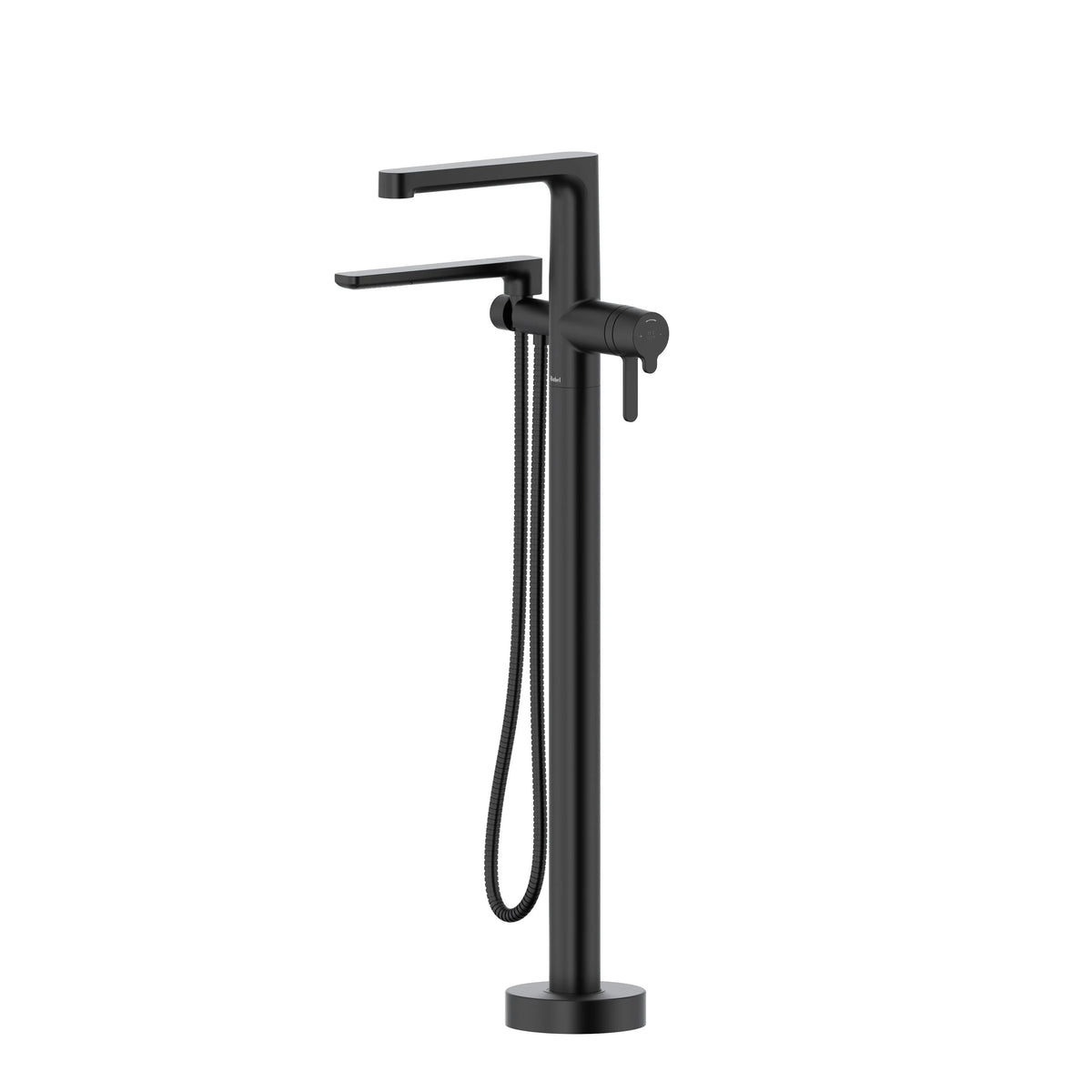 Riobel Nibi Freestanding Thermostatic Tub Filler Trim with Hand Shower - Black (TNB39BK)