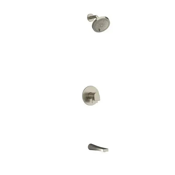 Riobel Ode 2-Way Thermostatic/Pressure Balance Shower with Shower Head & Tub Spout - Brushed Nickel (KIT4744ODBN-SPEX)
