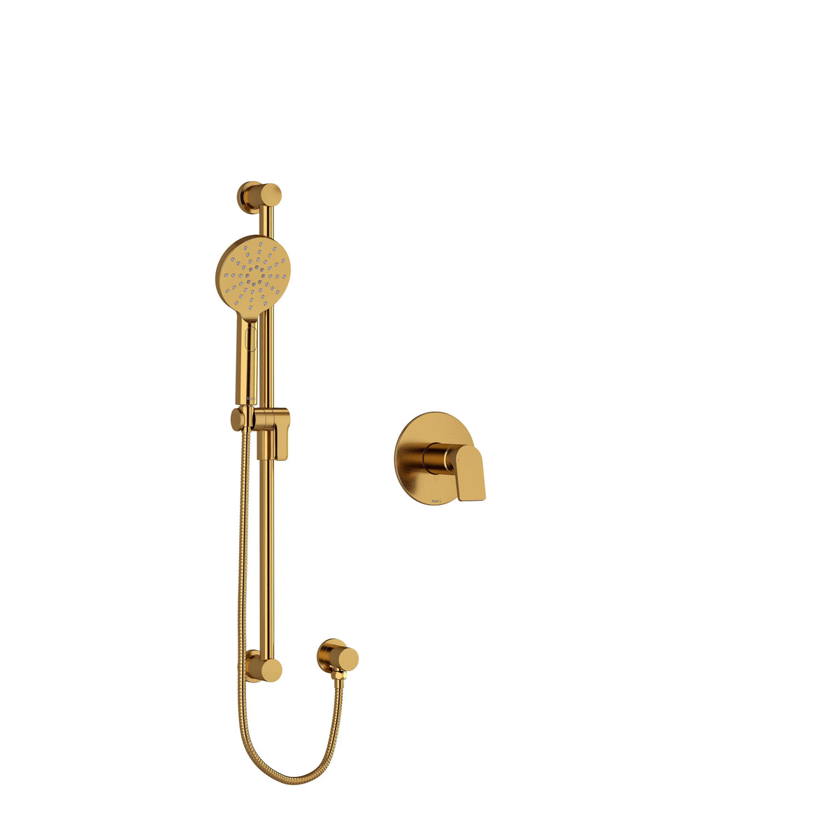 Riobel Ode Pressure Balance Shower with Hand Shower Rail 1/2" - Brushed Gold (OD54BG)