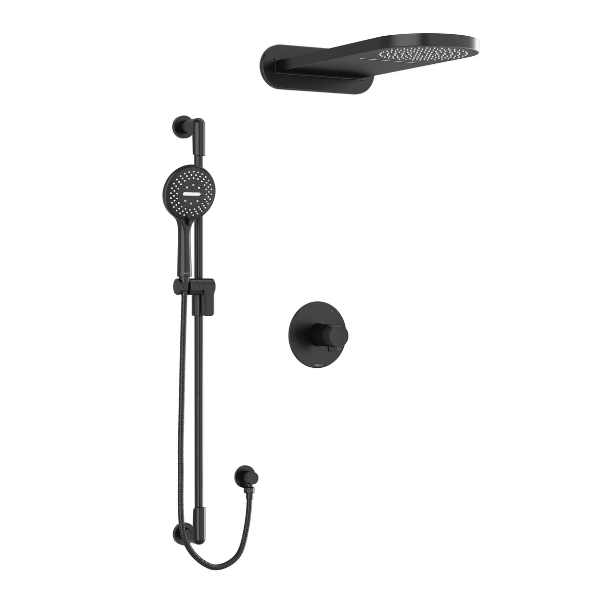 Riobel Parabola 1/2" Thermostatic & Pressure Balance Shower Kit 2745 - Black (KIT2745PBBK)