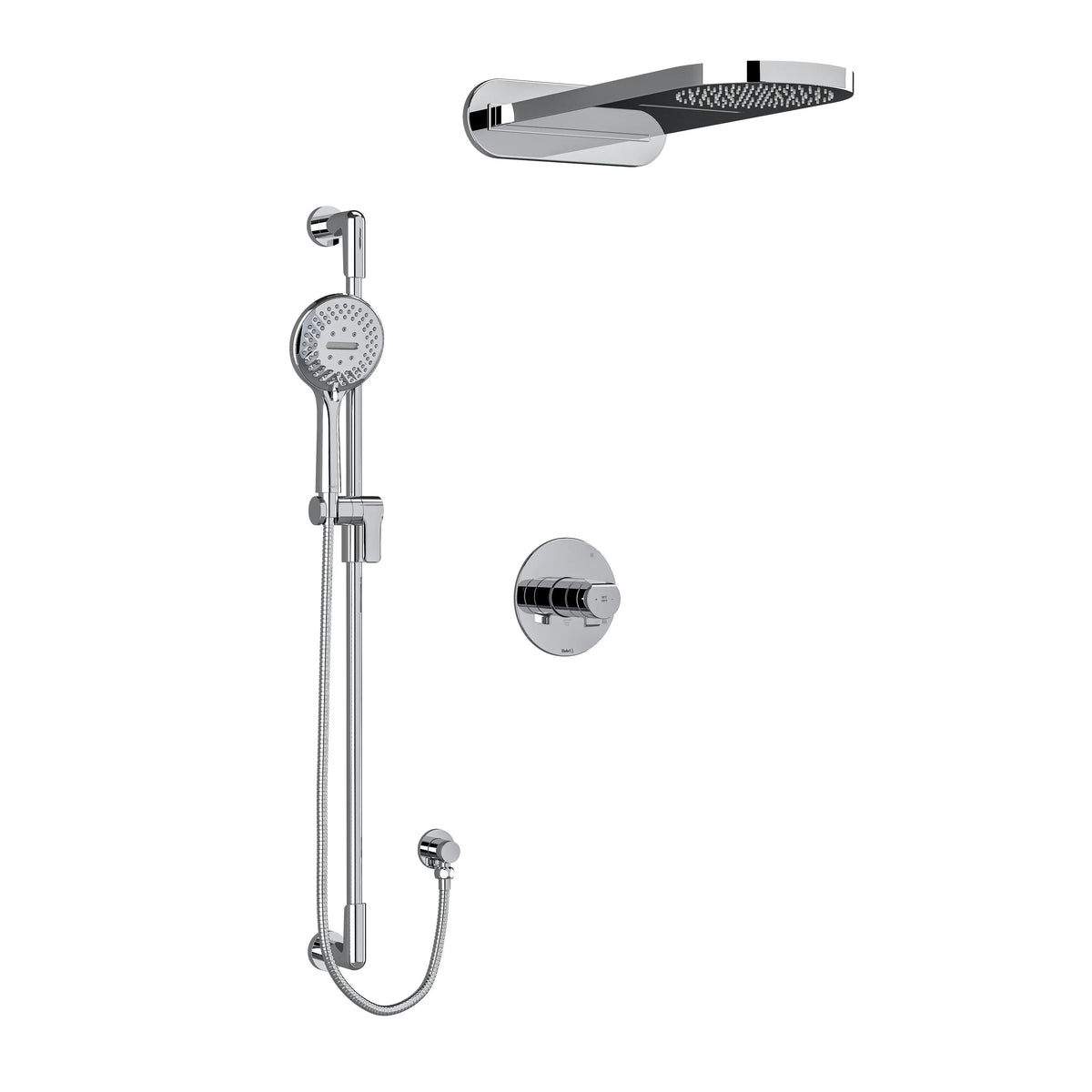 Riobel Parabola 1/2" Thermostatic & Pressure Balance Shower Kit 2745 - Chrome (KIT2745PBC)