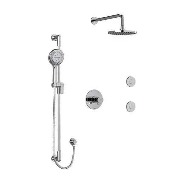 Riobel Parabola 1/2" Thermostatic & Pressure Balance Shower Kit 3545 — Chrome - Chrome (KIT3545PBC-6)