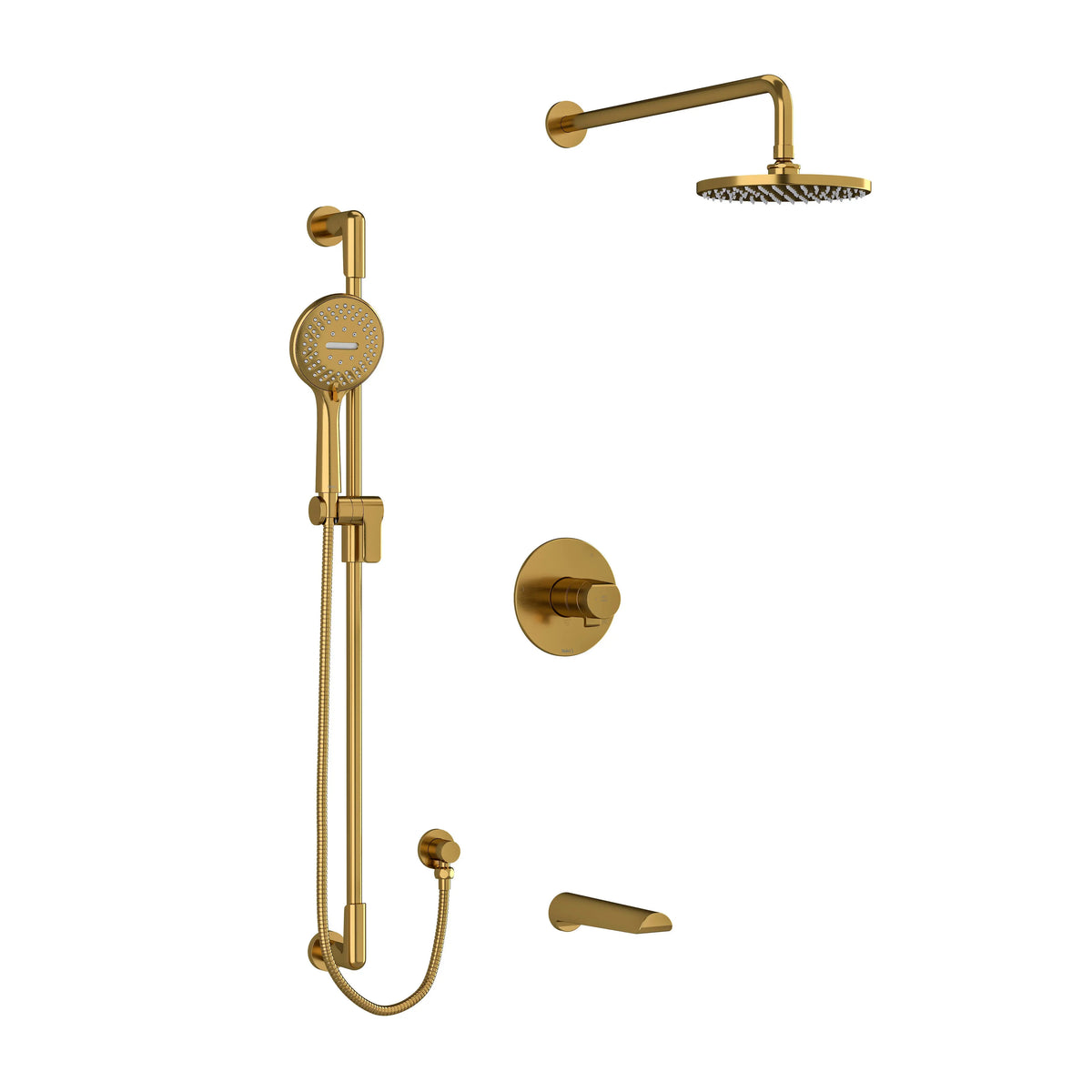 Riobel Parabola 1/2" Thermostatic & Pressure Balance Shower Trim Kit 1345 - Brushed Gold (TKIT1345PBBG-6)