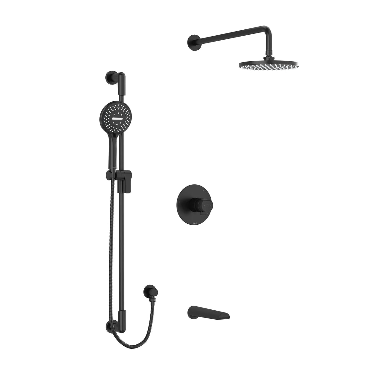 Riobel Parabola 1/2" Thermostatic & Pressure Balance Shower Trim Kit 1345 - Black (TKIT1345PBBK)