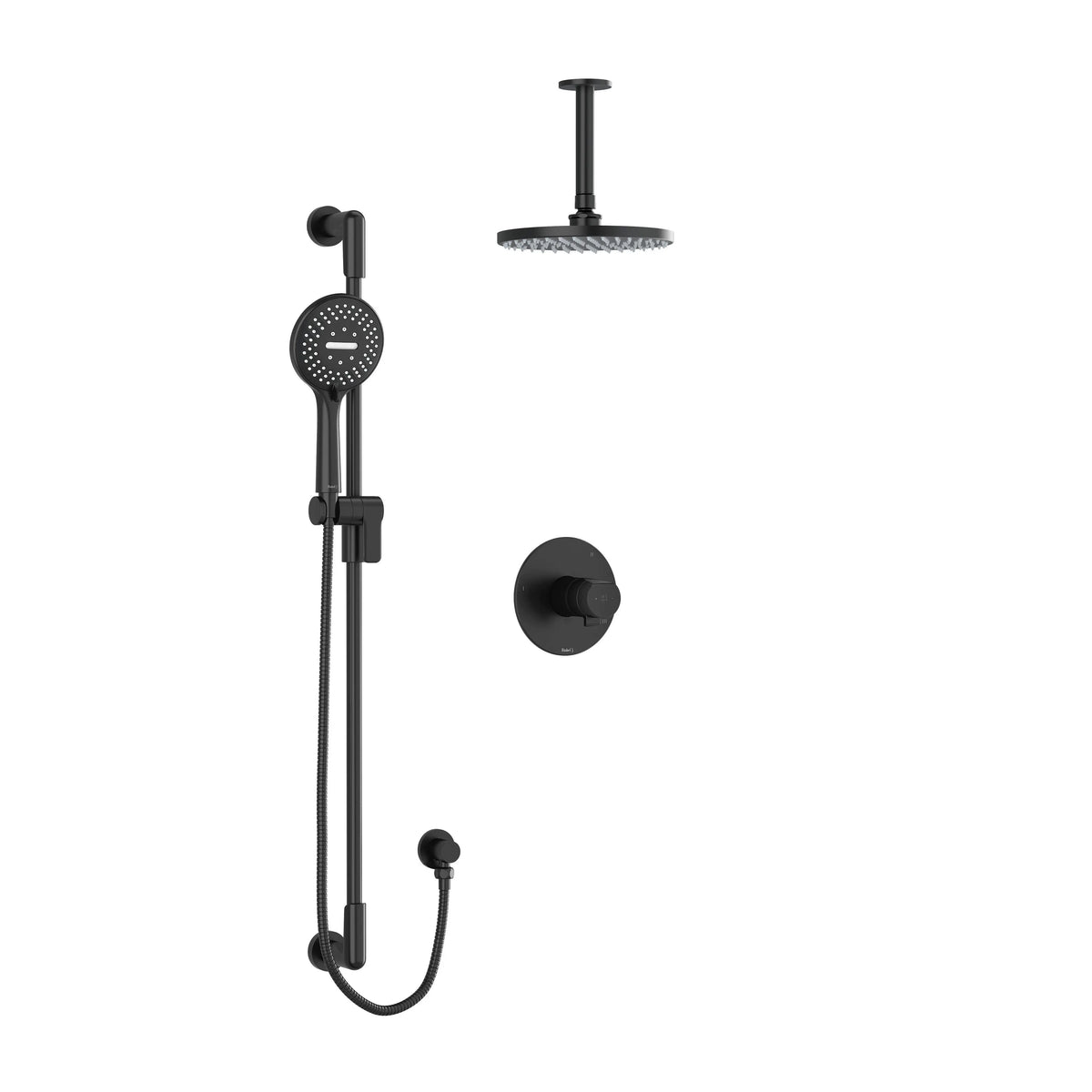 Riobel Parabola 1/2" Thermostatic & Pressure Balance Shower Trim Kit 323 - Black (TKIT323PBBK-6)