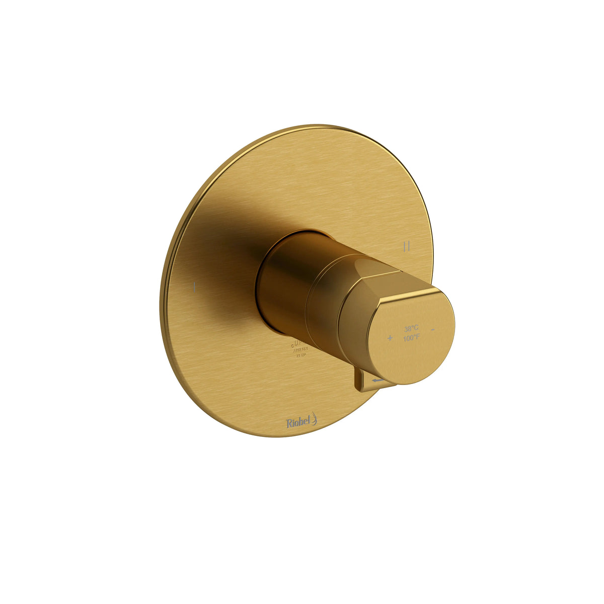 Riobel Parabola 1/2" Thermostatic & Pressure Balance Trim With 2 Functions - Brushed Gold (TPB44BG)