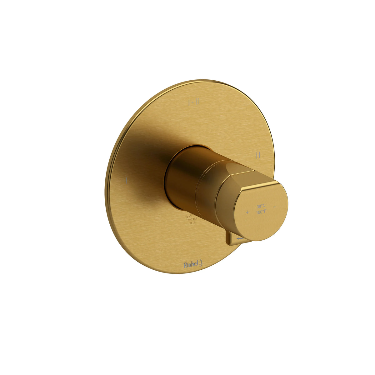 Riobel Parabola 1/2" Thermostatic & Pressure Balance Trim With 3 Functions TPB23 - Brushed Gold (TPB23BG)