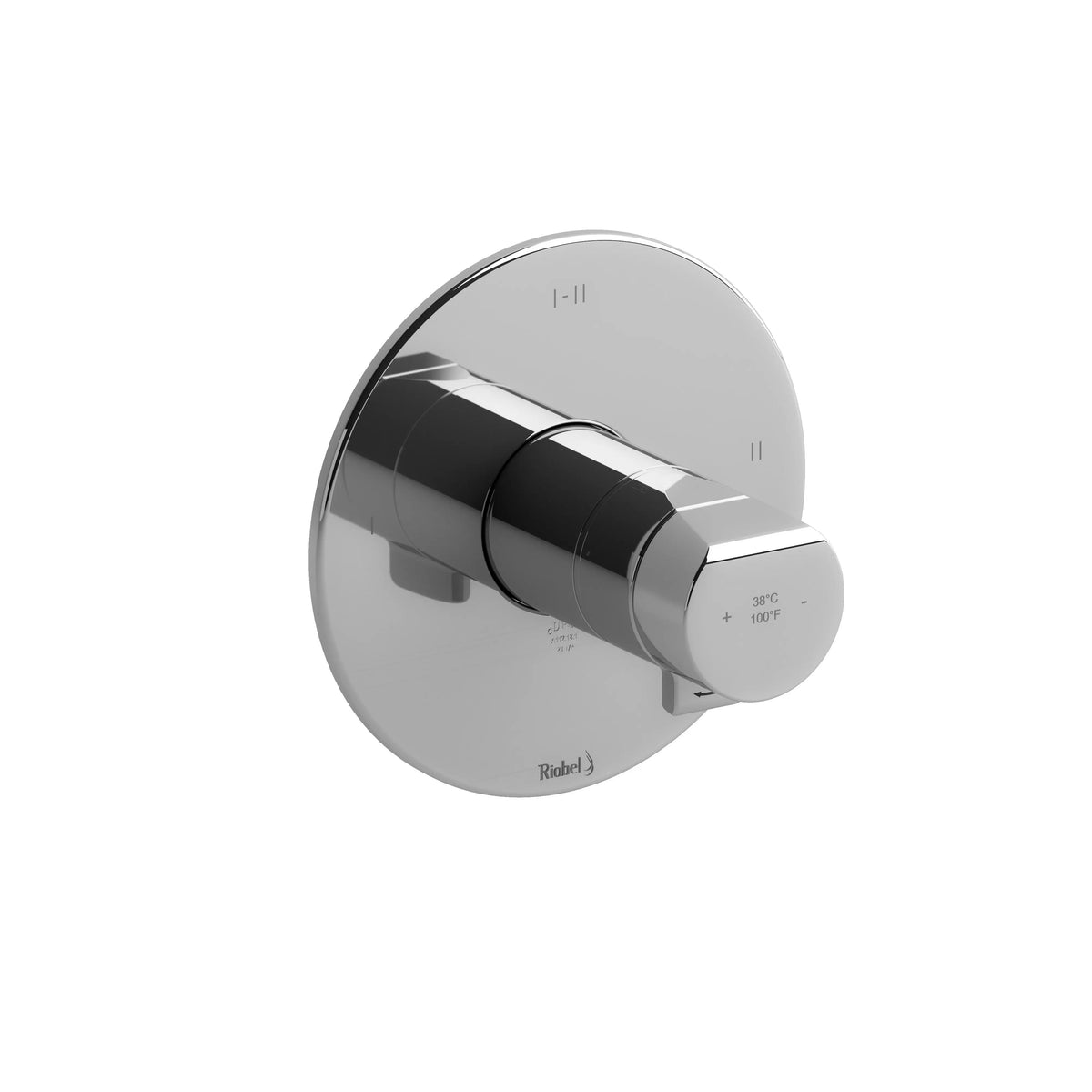 Riobel Parabola 1/2" Thermostatic & Pressure Balance Trim With 3 Functions TPB23 - Chrome (TPB23C)