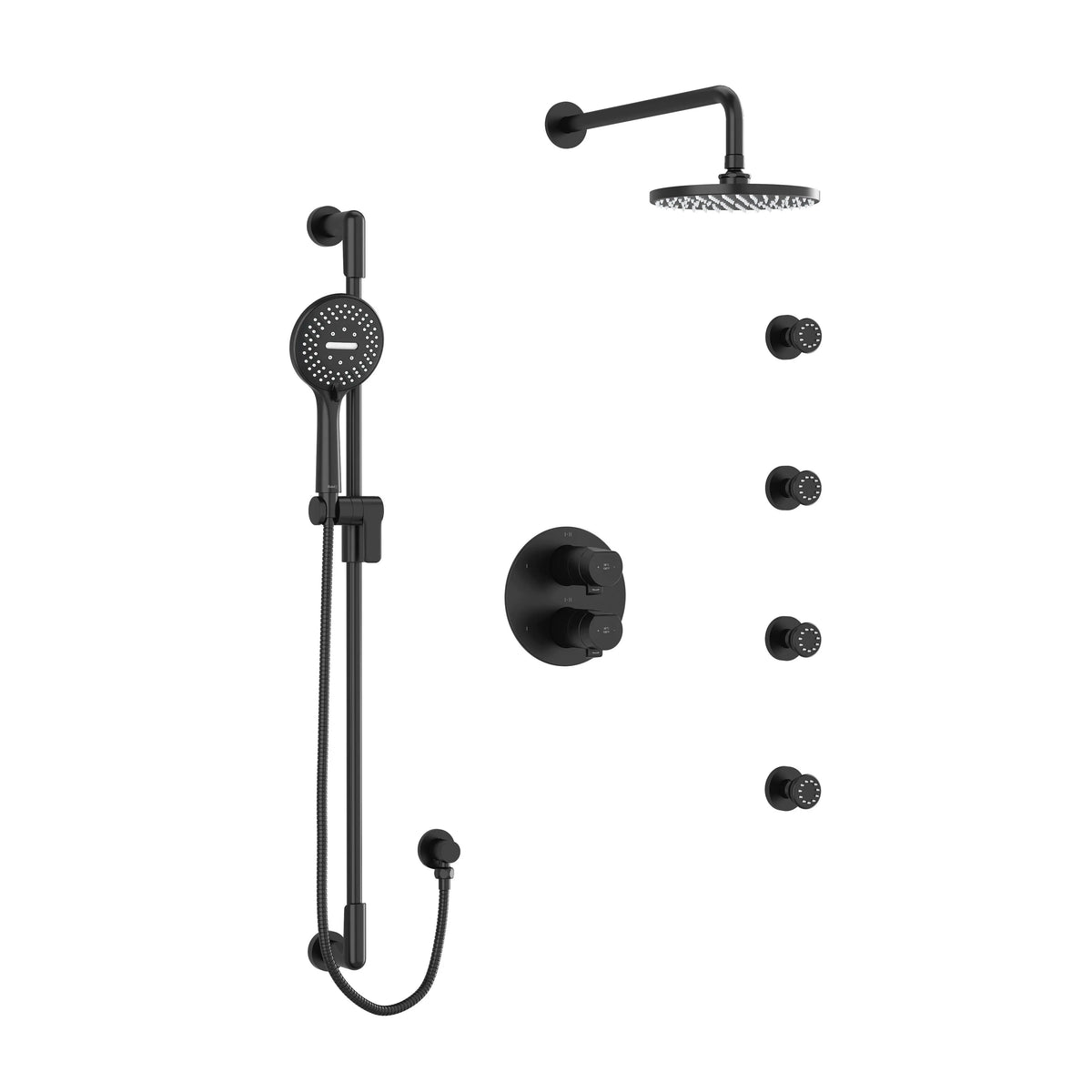 Riobel Parabola 3/4" Thermostatic & Pressure Balance Shower Kit 446 - Black (KIT446PBBK)