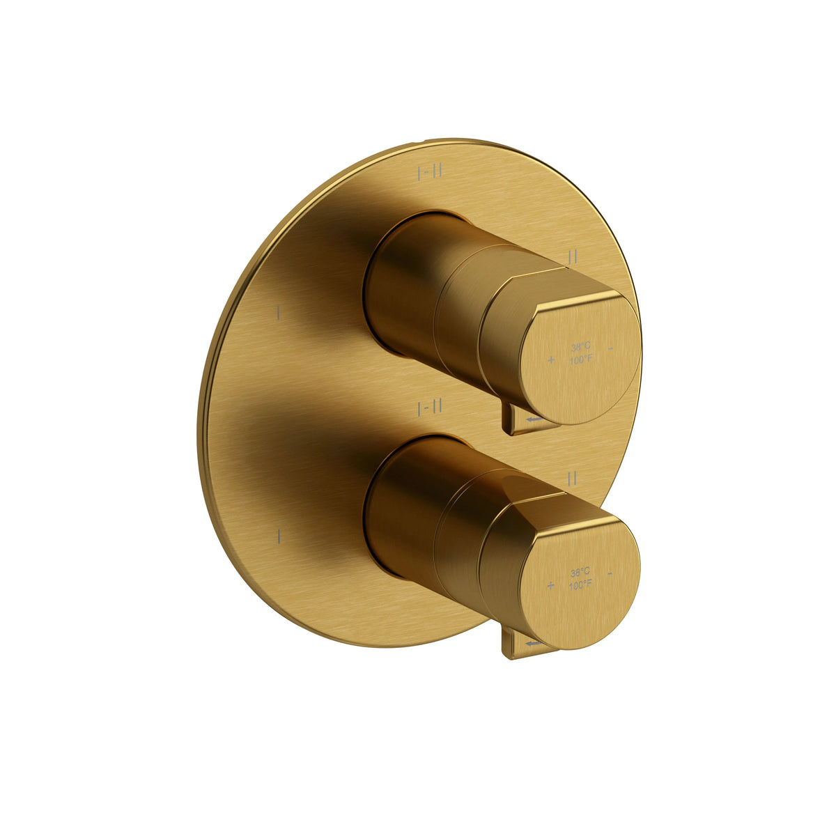 Riobel Parabola 3/4" Thermostatic & Pressure Balance Trim With 6 Functions - Brushed Gold (TPB46BG)