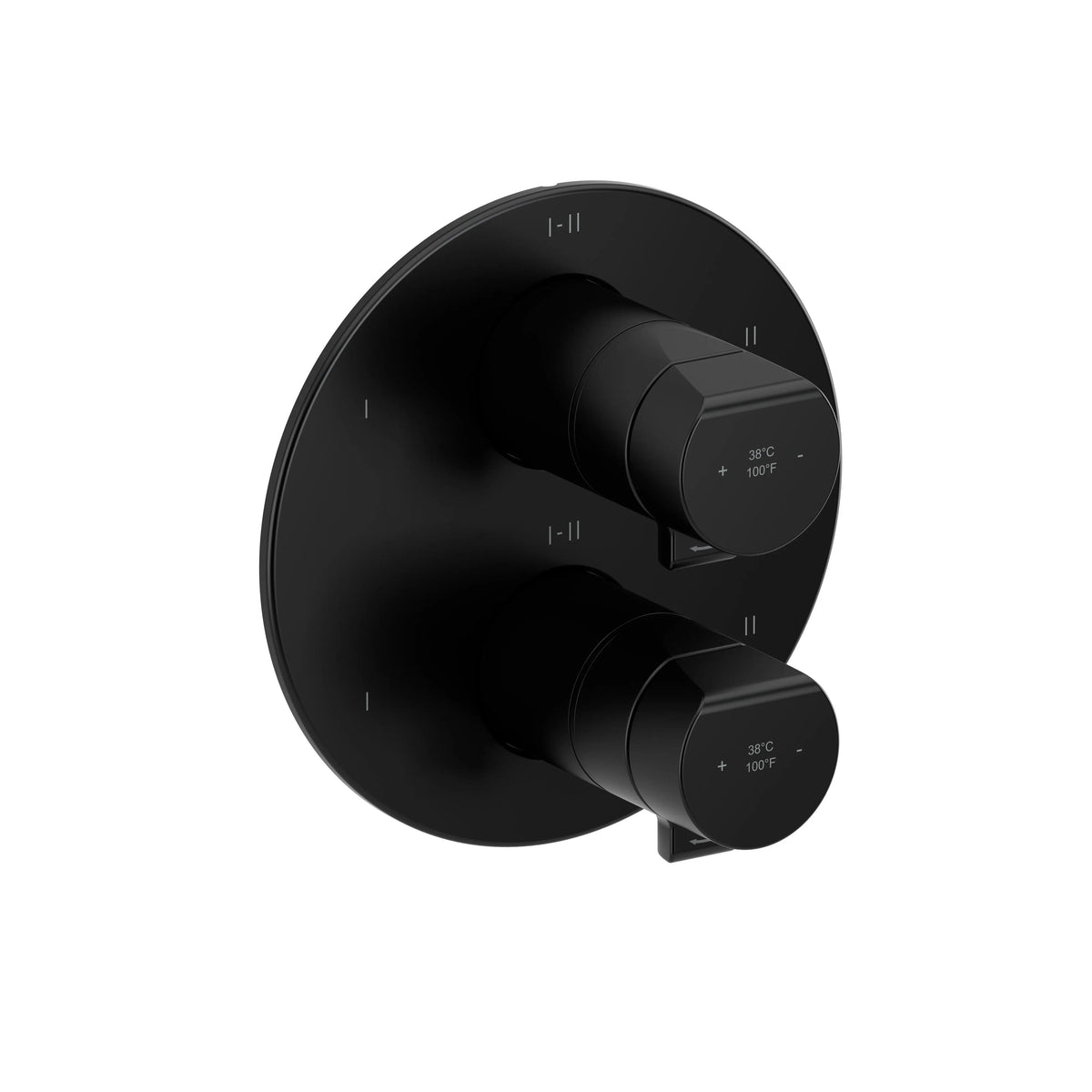 Riobel Parabola 3/4" Thermostatic & Pressure Balance Trim With 6 Functions - Black (TPB46BK)