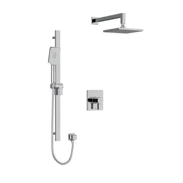 Riobel Paradox 2-Way Thermostatic/Pressure Balance Shower Trim Kit with Shower Head & Hand Shower Rail TKIT323PXTQ - Chrome (TKIT323PXTQC-6)