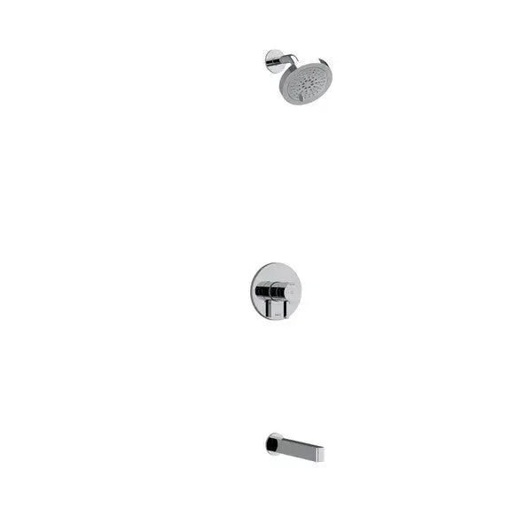 Riobel Paradox 2-Way Thermostatic/Pressure Balance Shower with Shower Head & Tub Spout KIT4744PXTM - Chrome (KIT4744PXTMC-EX)