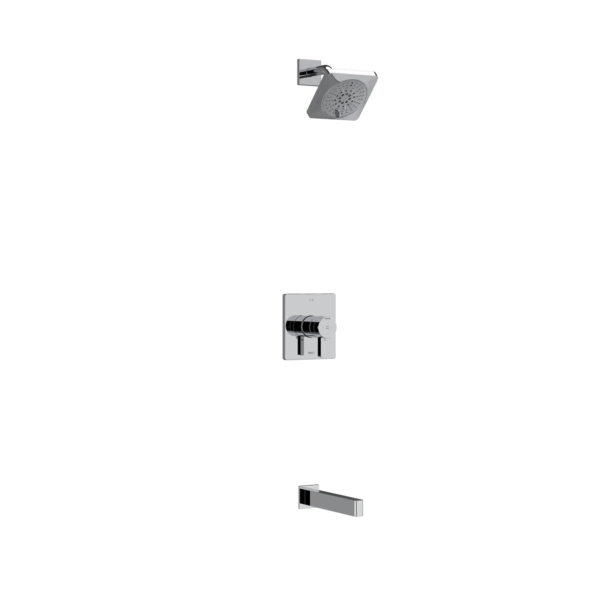 Riobel Paradox 2-Way Thermostatic/Pressure Balance Shower with Shower Head & Tub Spout KIT4744PXTQ — Chrome - Chrome (KIT4744PXTQC-EX)