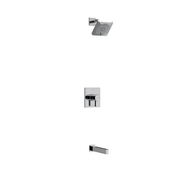 Riobel Paradox 2-Way Thermostatic/Pressure Balance Shower with Shower Head & Tub Spout KIT4744PXTQ — Chrome - Chrome (KIT4744PXTQC-SPEX)