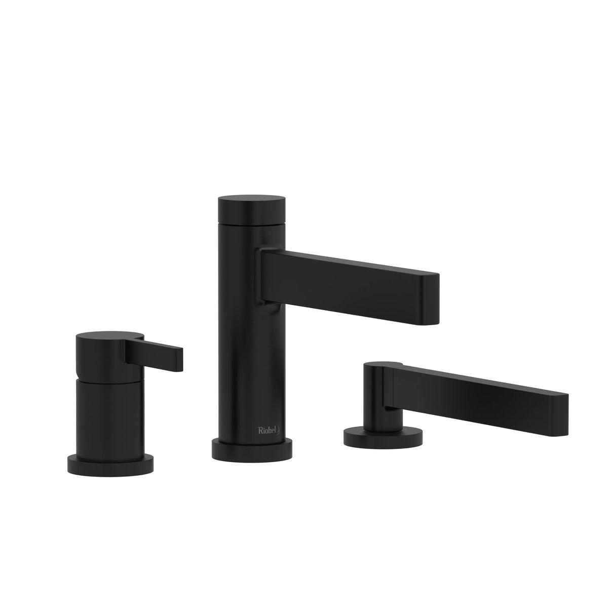 Riobel Paradox 3-Hole Pressure Balance Deck-Mount Tub Filler Trim with Hand Shower - Black (TPX16BK)