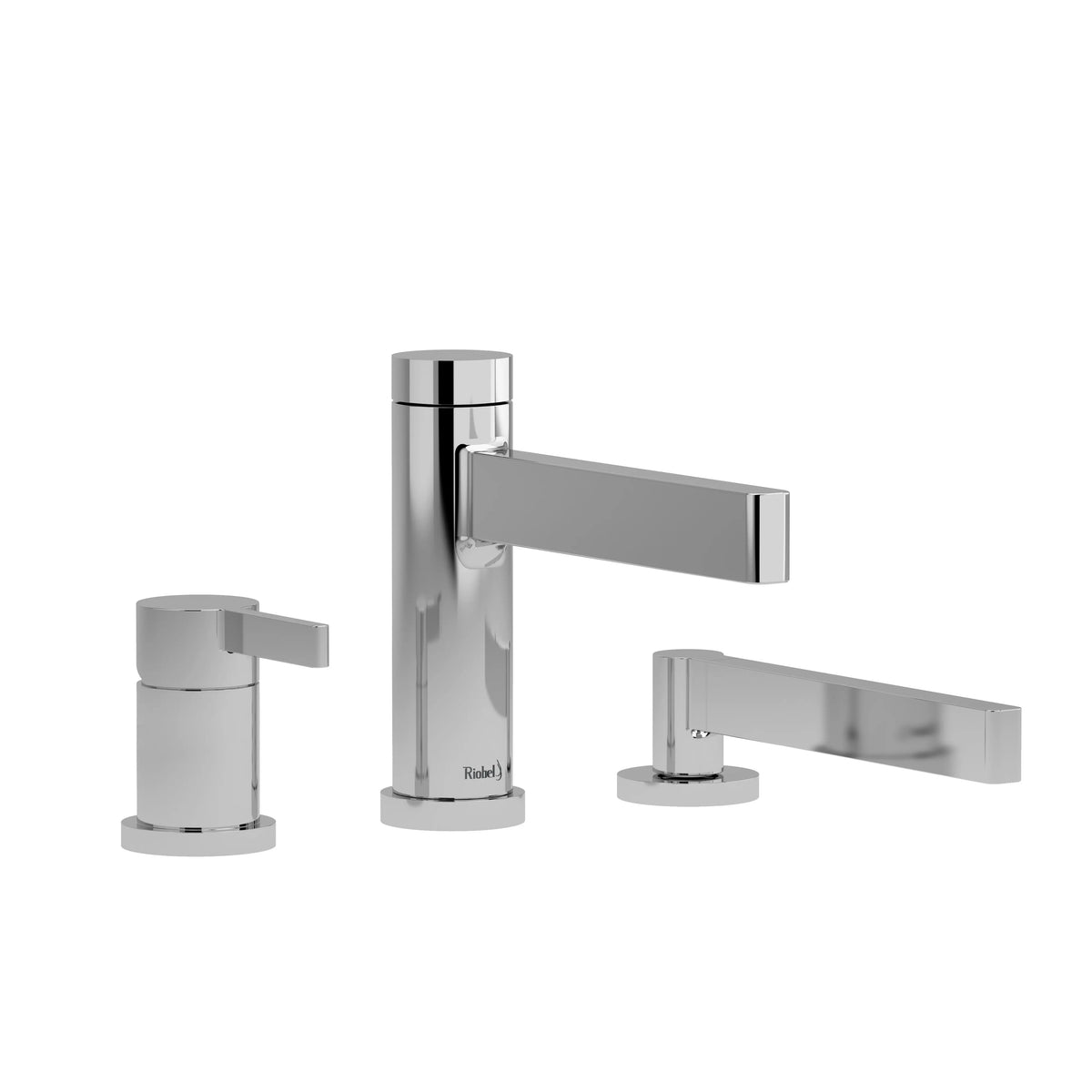 Riobel Paradox 3-Hole Pressure Balance Deck-Mount Tub Filler Trim with Hand Shower - Chrome (TPX16C)