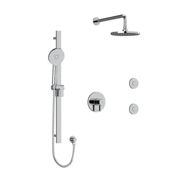 Riobel Paradox 3-Way Thermostatic/Pressure Balance Shower with Body Jets & Hand Shower KIT3545PXTM — Chrome - Chrome (KIT3545PXTMC-SPEX)