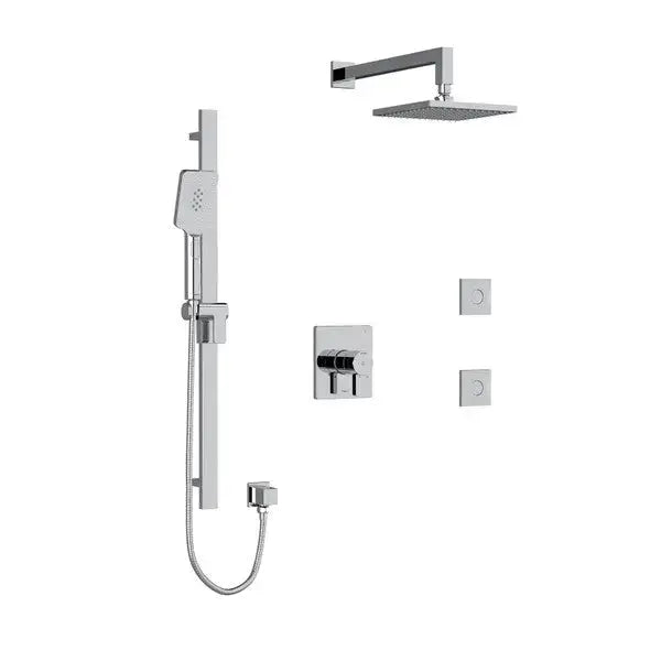 Riobel Paradox 3-Way Thermostatic/Pressure Balance Shower with Body Jets & Hand Shower KIT3545PXTQ — Chrome - Chrome (KIT3545PXTQC-EX)