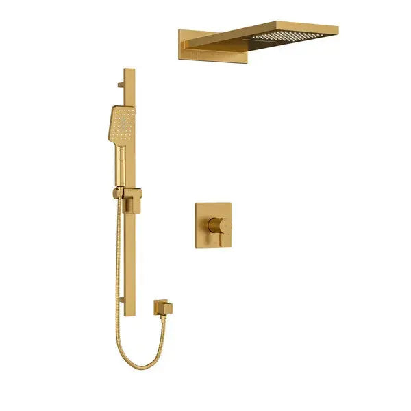 Riobel Paradox 3-Way Thermostatic/Pressure Balance Shower with Rain Head & Hand Shower KIT2745PXTQ - Brushed Gold (KIT2745PXTQBG-SPEX)