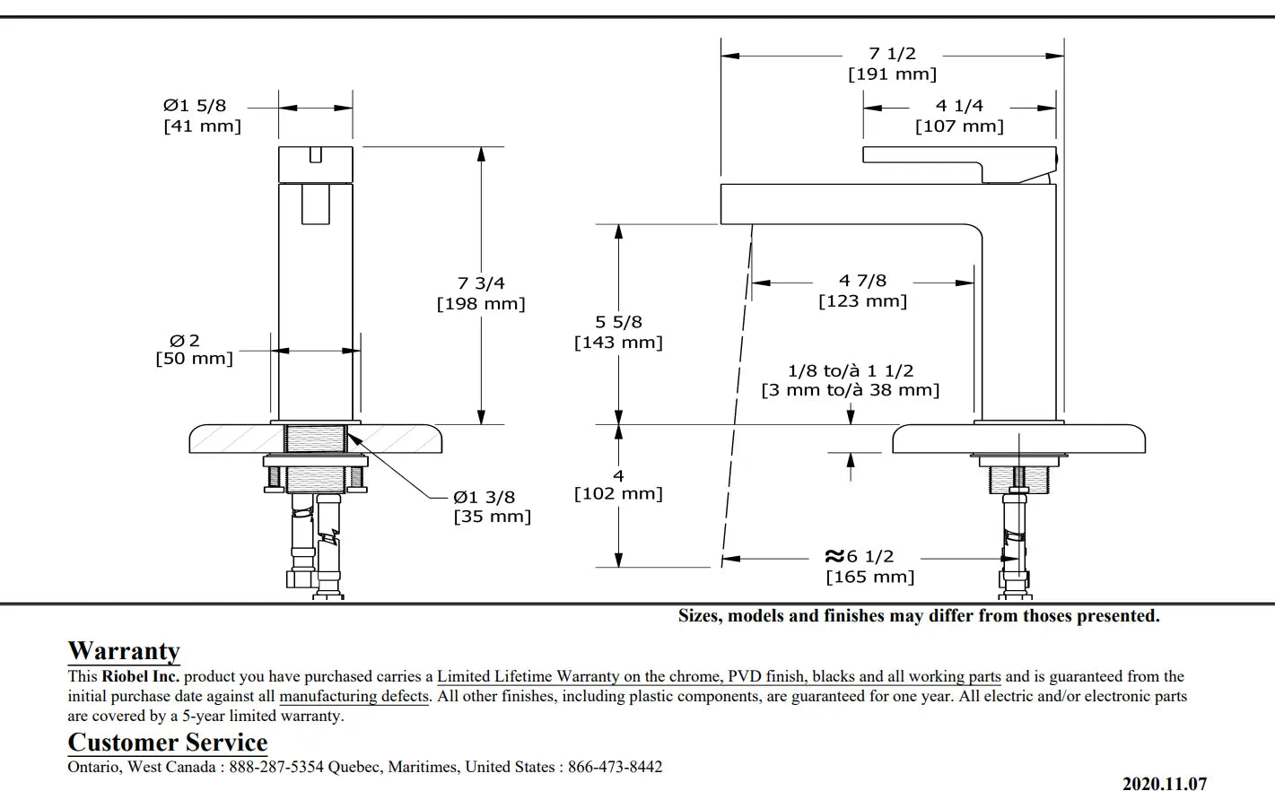 Riobel Paradox Single Handle Bathroom Sink Faucet PXS01 - Plumbing Market