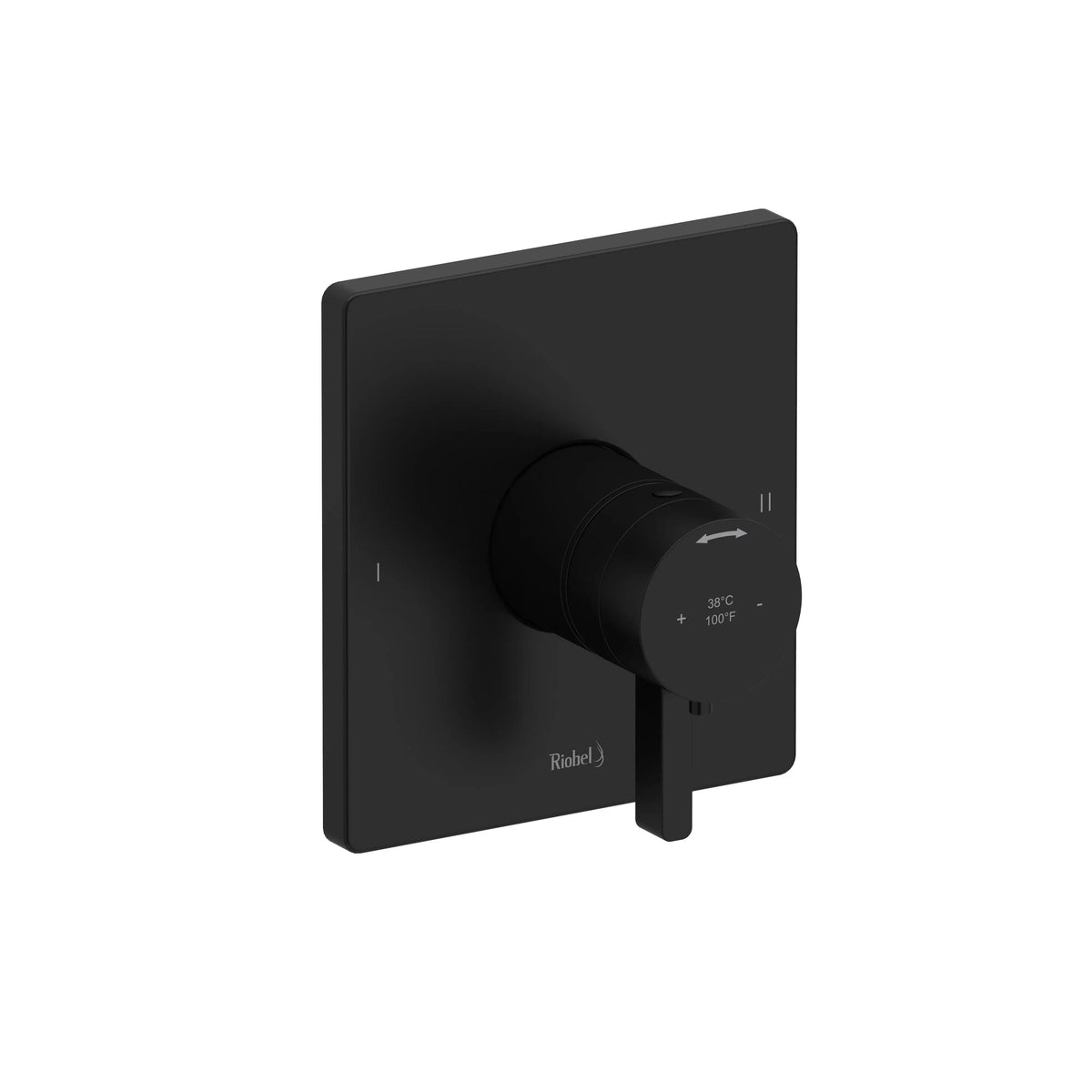 Riobel Paradox Thermostatic/Pressure Balance Valve Trim 1/2" 2-Way, 2 Functions TPXTQ44 - Black (TPXTQ44BK)